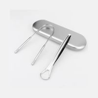 طقم قطعتين من منظف اللسان ستانستيل مع حافظة معدنية