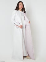 جاكيت الخزامى مع فستان - أبيض