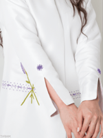 جاكيت الخزامى مع فستان - أبيض