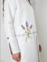 جاكيت الخزامى مع فستان - أبيض