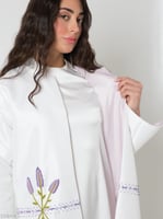 جاكيت الخزامى مع فستان - أبيض