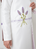 جاكيت الخزامى مع فستان - أبيض