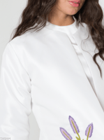 جاكيت الخزامى مع فستان - أبيض