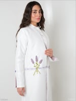 جاكيت الخزامى مع فستان - أبيض