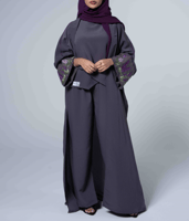 بنطلون وبلوزة الخزامى- رمادي