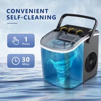 صانع ثلج محمول على سطح الطاولة، ذاتي التنظيف مع سل...