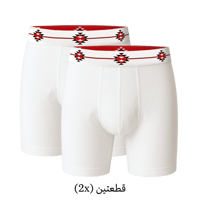 سروال داخلي (بوكسر) رجالي - أبيض (قطن)