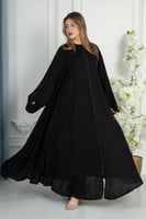 عباية سوبر ندي مع قيطان فصوص سحاب