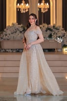 فستان سهرة بيج أوف شولدر بتطريز يدوي لامع وفخامة أ...