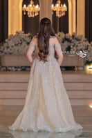 فستان سهرة بيج أوف شولدر بتطريز يدوي لامع وفخامة أ...