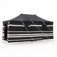 خيمة الوسام, 3 طبقات, مقاس 4×6 ياردة, أسود مع خطوط...