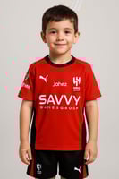 طقم تمارين الهلال اطفال الاحمر الجديد 2025-2026-ال...