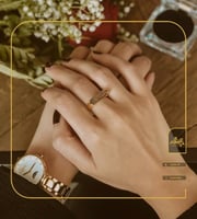 خاتم بتاريخ الميلاد ذو طراز فريد- صدف رمادي