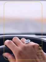 خاتم ملكي رجالي بدون اطار من احجار الماربل ابيض -ا...