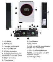 Voltronic محول طاقة شمسية هايبرد 48 فولت انفيرتر 6...