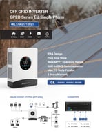 Gospower محول طاقة شمسية هايبرد 48 فولت 6kw قدرة 1...