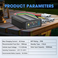 شاحن بطاريات ليثيوم 40 أمبير للسيارات DC-DC