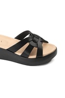 حذاء طبي كعب مفتوح بشرائط متقاطعة