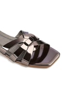 حذاء صيفي طبي أنيق سليبر بلمعة ومقدمة متقاطعة بشكل...