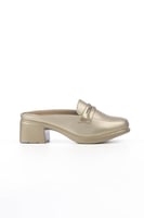 حذاء كعب متوسط طبي مفتوح من الخلف بكعب منفصل وبدون...