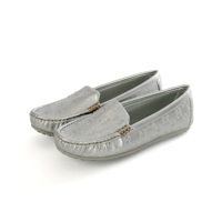 حذاء فلات طبي كاجوال مغلق بلمعة مزخرف ومزود بقطعة...