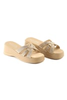 حذاء صيفي طبي أنيق مزين بستراس بشرائط متقاطعة