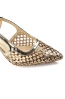 حذاء كلاسيكي سهرة شبك بمقدمة مدببة وإبزيم إغلاق وك...