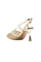 حذاء كلاسيكي سهرة شبك مزين بالترتر بمقدمة مدببة مع...