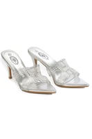 حذاء كلاسيكي مفتوح بمقدمة شفافة عريضة مزينة باللؤل...