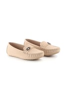 حذاء فلات طبي مغلق بلمعة وشريط جلدي