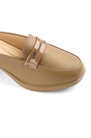 حذاء كعب متوسط طبي مفتوح من الخلف بكعب منفصل وبدون...