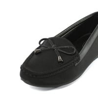 حذاء فلات طبي كاجوال مغلق قماش بحواف جلد وتزينه في...