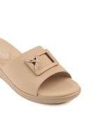 حذاء صيفي طبي أنيق فلات بدون لمعة مزين بقطعة جلد و...