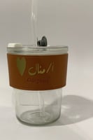 كوب زجاج مع الطباعة