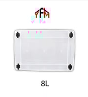 صندوق تخزين بلاستيك شفاف 8 لتر ازرق فاتح