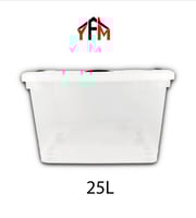 صندوق تخزين بلاستيك شفاف 25 لتر اسود