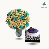 فازة ورد مع كيك اني وداني