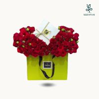 ورد بيبي روز مع شكولاته باتشي