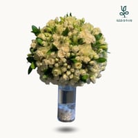 فازة ورد طبيعي مكس روز ابيض