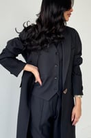 بدلة رسمية ( سديري مع بنطلون ) فقط اسود سادة