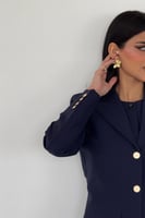 عباية بليزر كحلي كلاسيك بازارر ذهبية