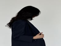 بليزر عباه مبطنة كحلي مقلم