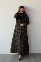 Dark Olive with Black Floral Print