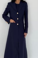 عباية بليزر كحلي كلاسيك بازارر ذهبية