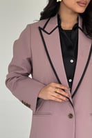 بليزر عباه مبطنة لون بنك بتحديد اسود