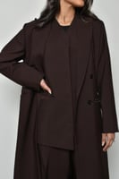 طقم 3 قطع بليزر عباية لون بني مبطنة مع بدلة رسمية...