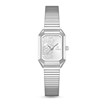 ساعة نسائية عربية بسير استيل فضي L0014
