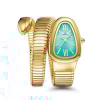 ساعة نسائية فاخرة ثعبان ذهبي مينا فيروزيS10055