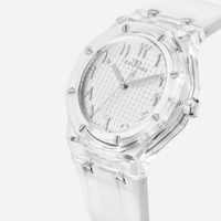 ساعة شفافة ارقام عربية ابيض db-340