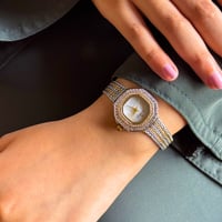 ساعة نسائية فاخرة ستيل ذهبي و فضي AK5720